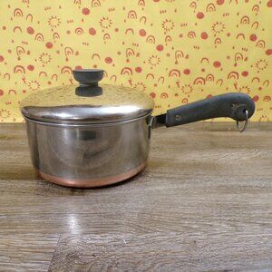 REVERE WARE Vintage 2 Qt Stainless Saucepan Copper Bottom